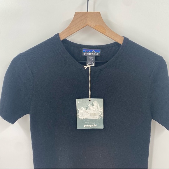 Patagonia Black Wool Crew Neck Shift Dress Small New - Picture 3 of 7